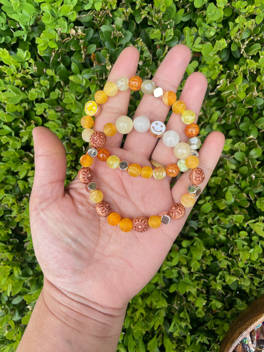 Happiness yellow Agate smile bracelet
