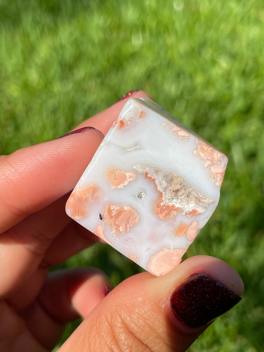 Pink petal Flower Agate free form