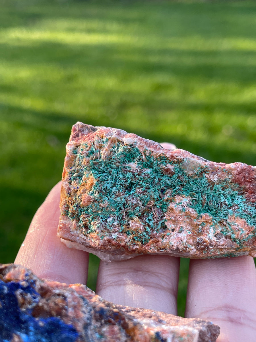 Azurite and malachite specimen