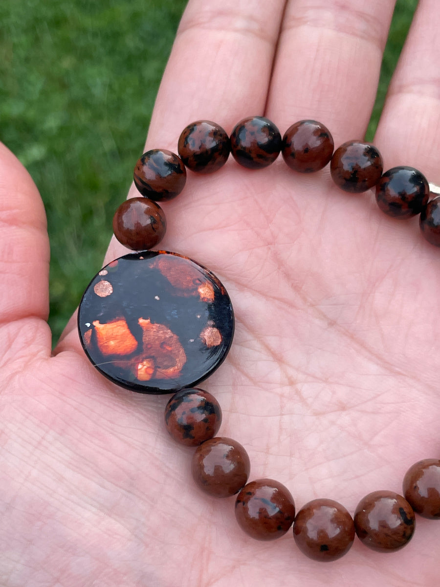 Mahogany Obsidian bracelet handmade