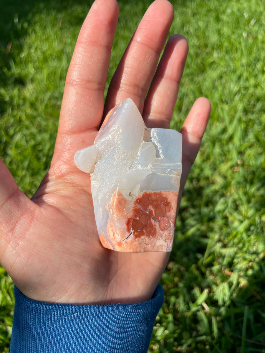 Pink petal Flower Agate free form