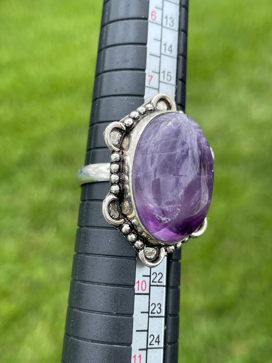 Purple fluorite ring size 8
