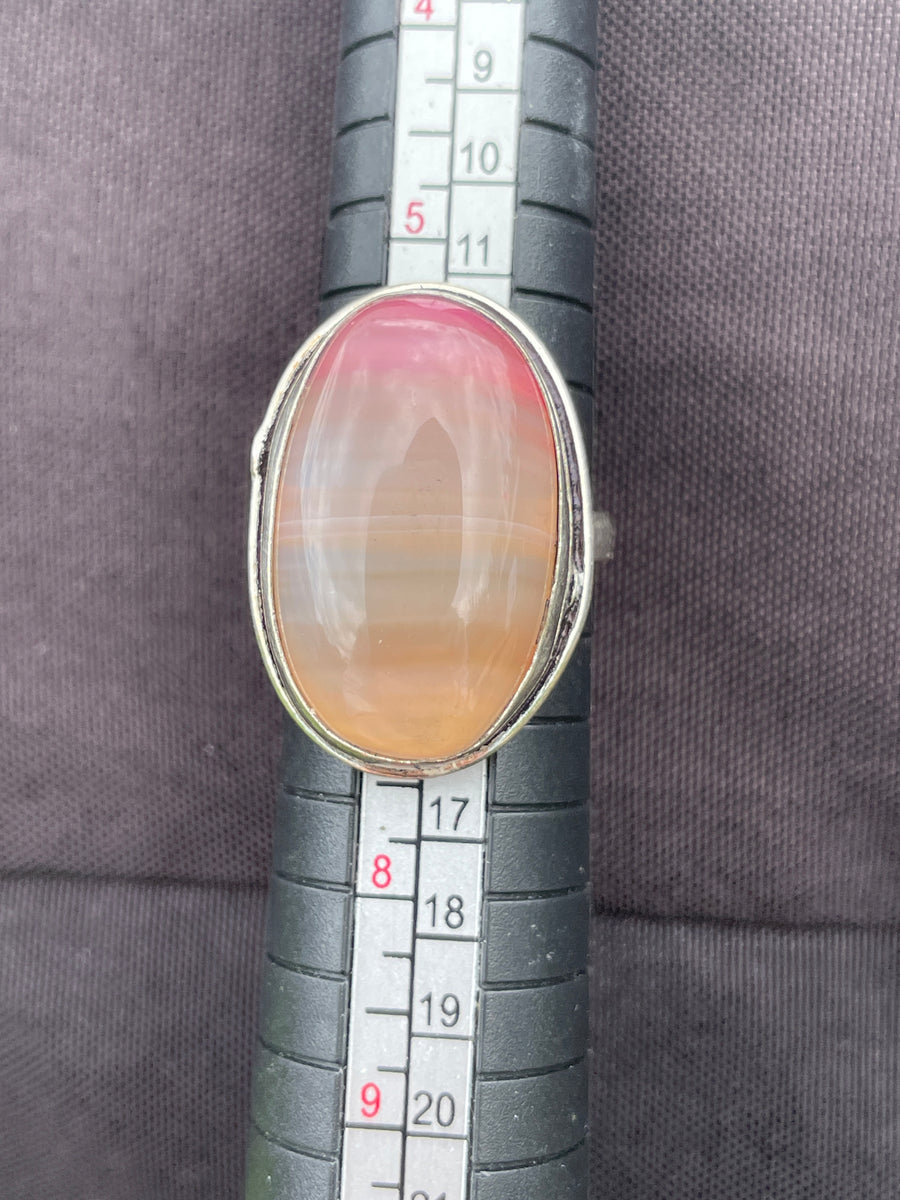 Pink Agate ring size 6