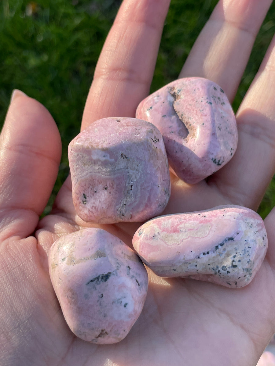 Rhodonite tumbles