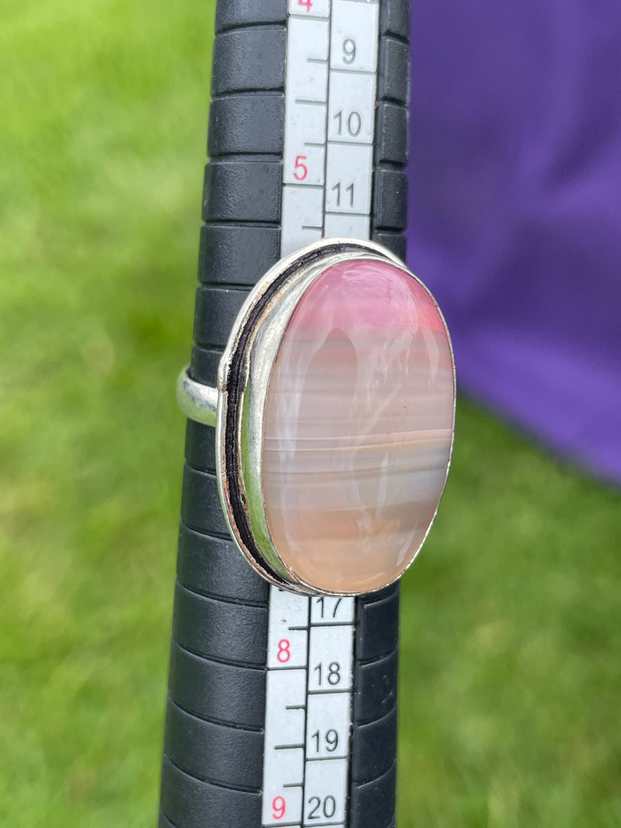 Pink Agate ring size 6