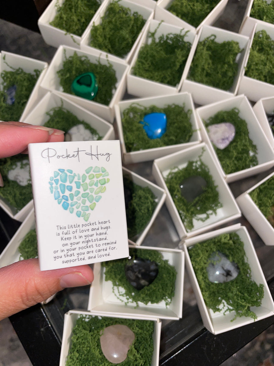 Heart carving in box with mental health quotes