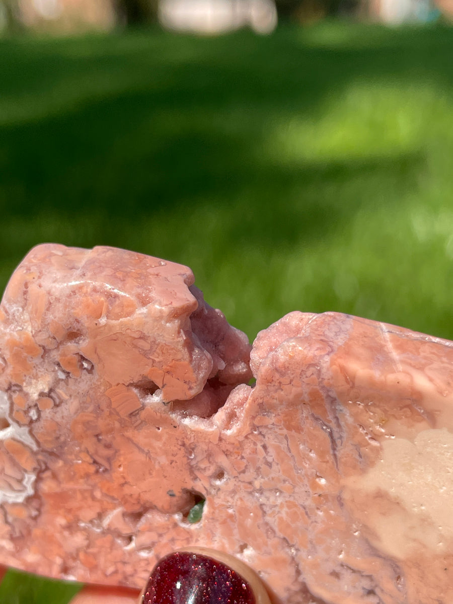 Pink petal Flower Agate free form