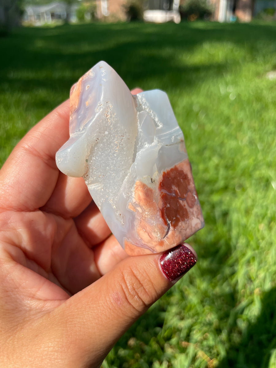 Pink petal Flower Agate free form