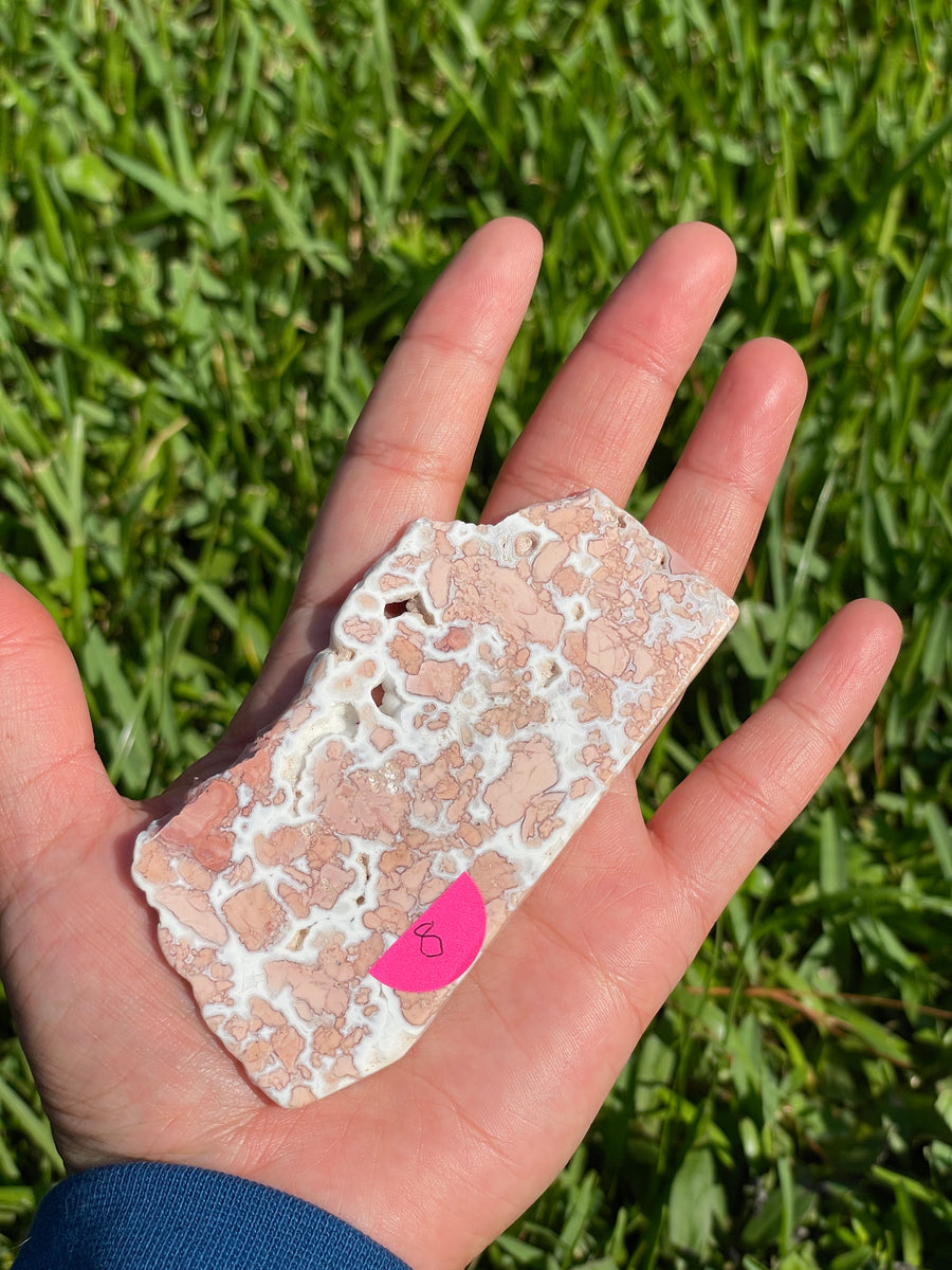 Pink petal Flower Agate free form