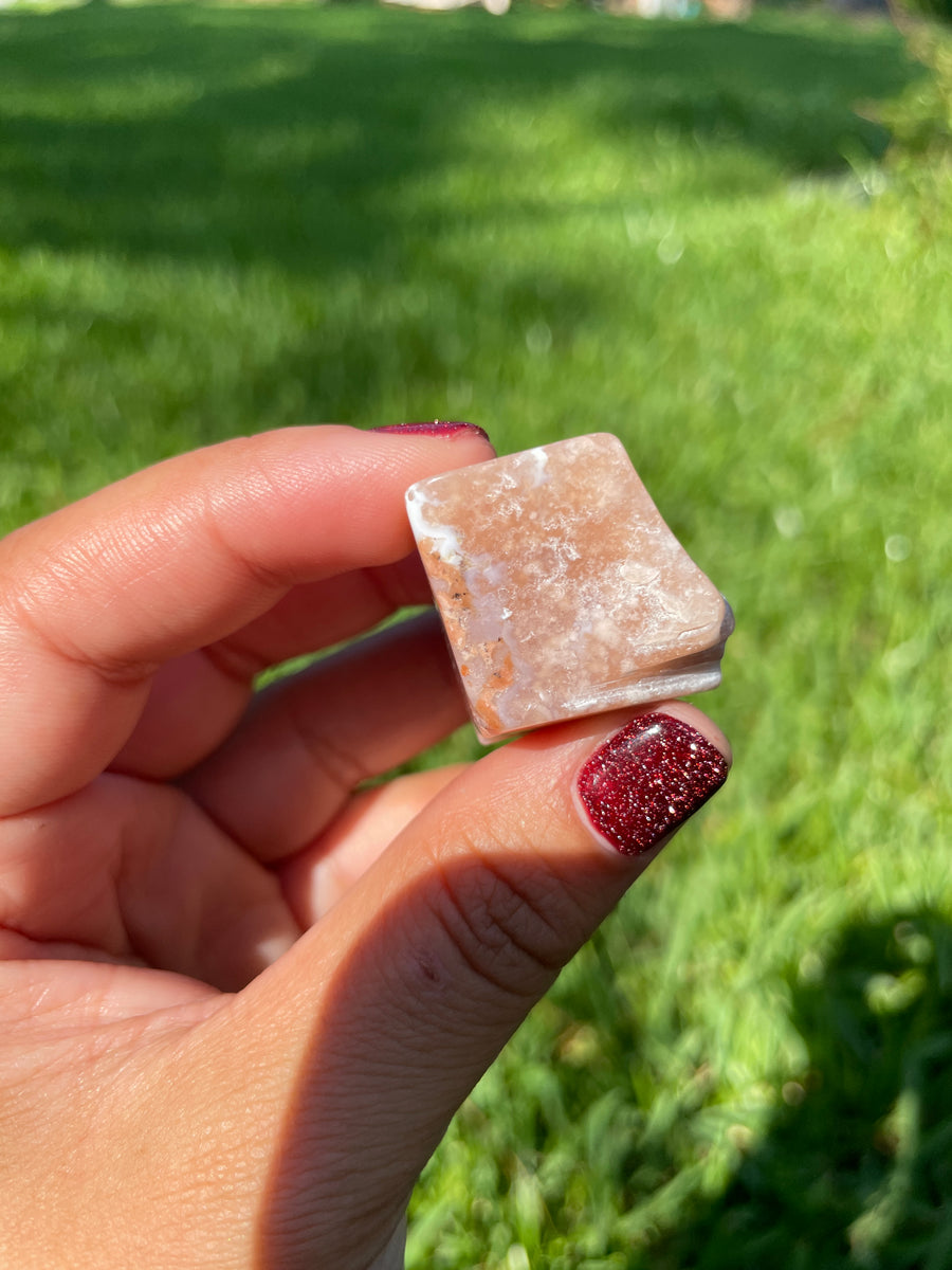 Pink petal Flower Agate free form