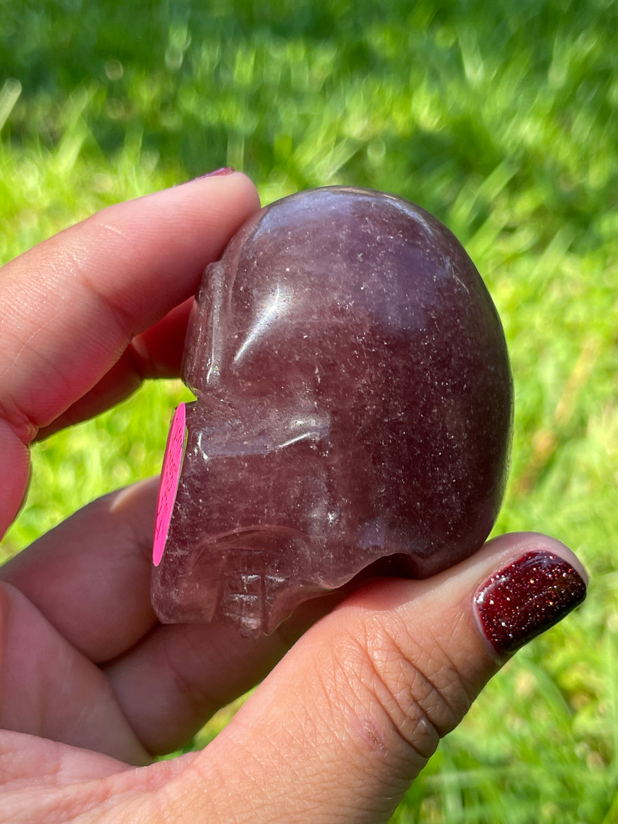 Strawberry Quartz Crystal skull