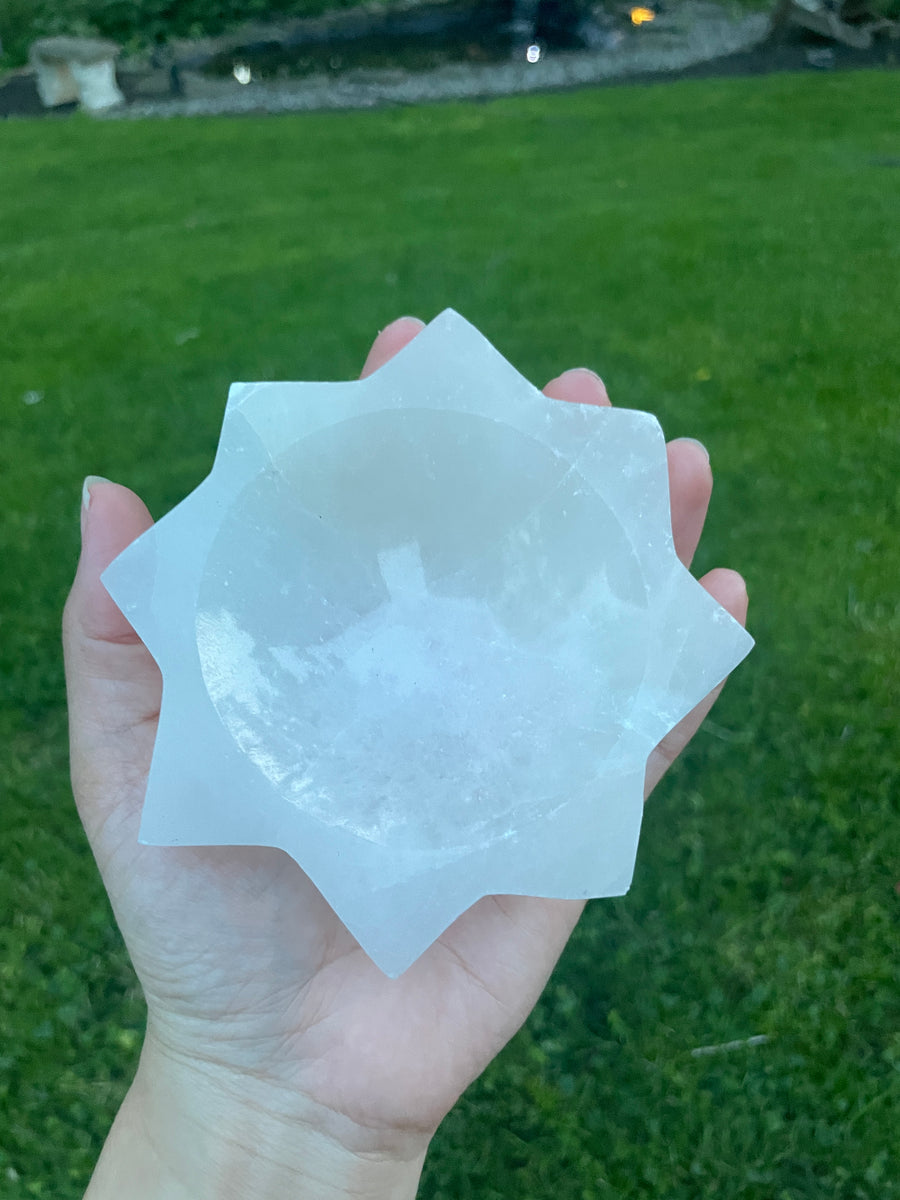 Selenite star dish bowl