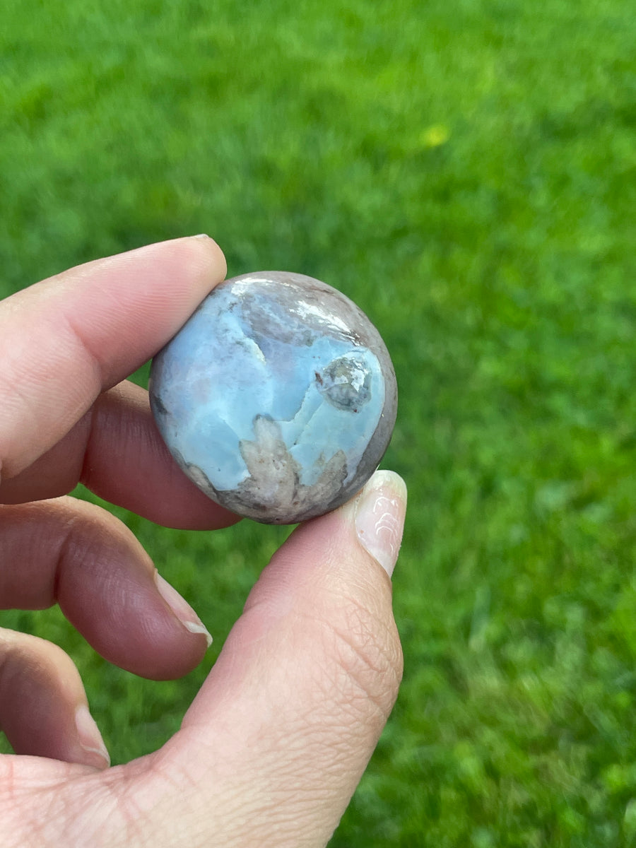 Black Flower Agate tumble