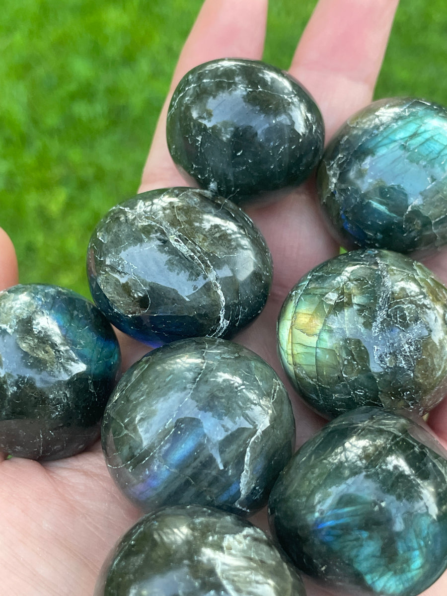 Labradorite cabochon worry stone