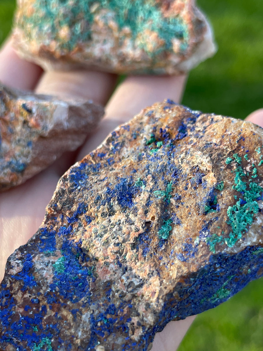 Azurite and malachite specimen