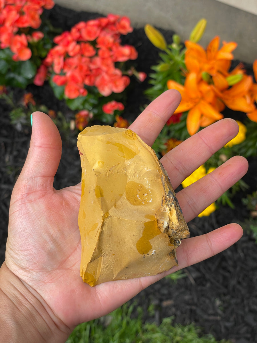 Raw mookaite chunk mostly yellow