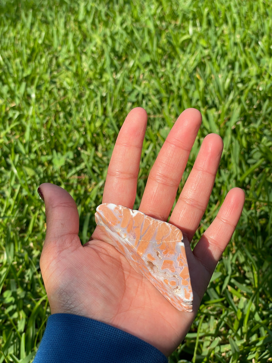 Pink petal Flower Agate free form