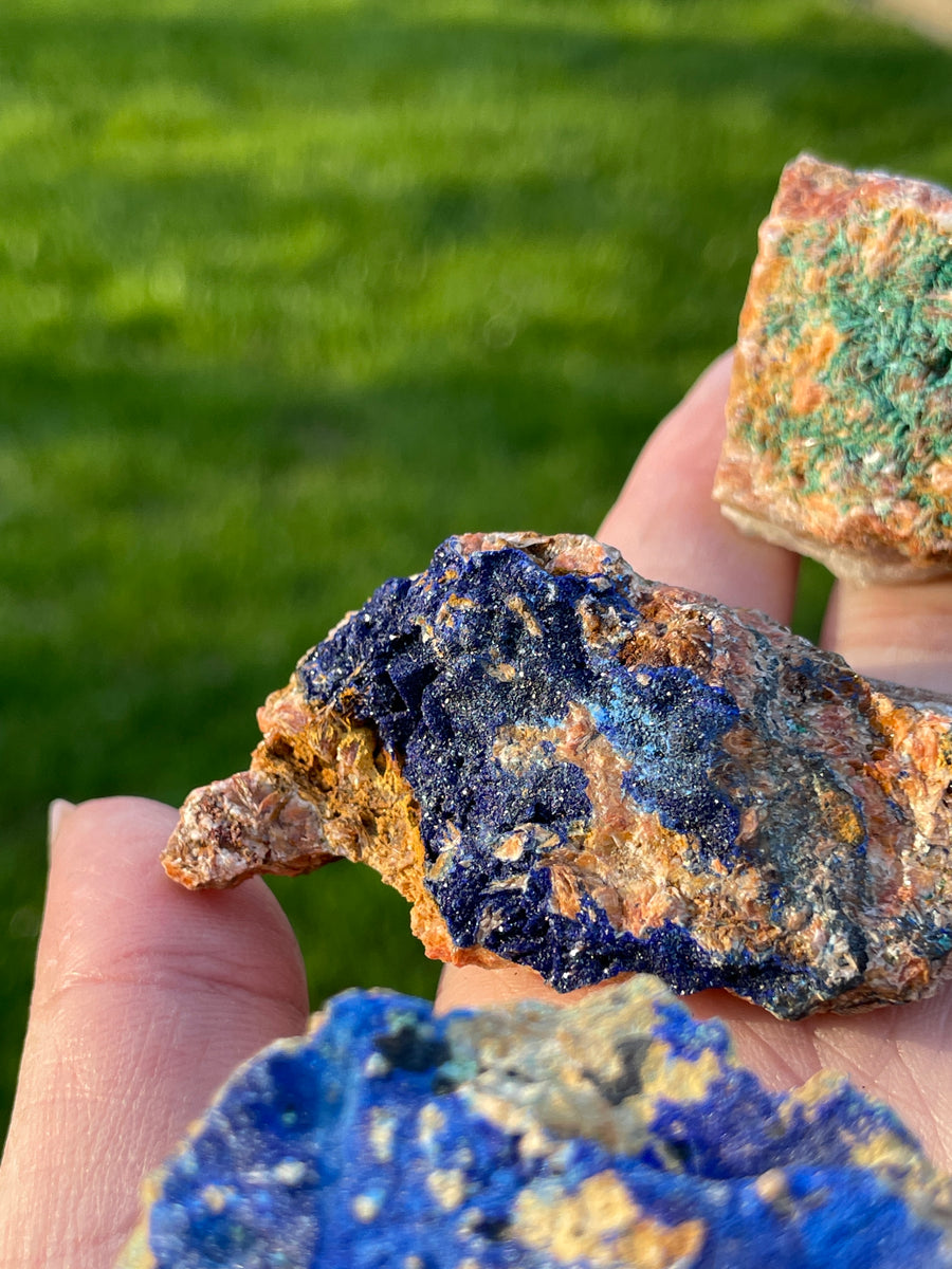 Azurite and malachite specimen