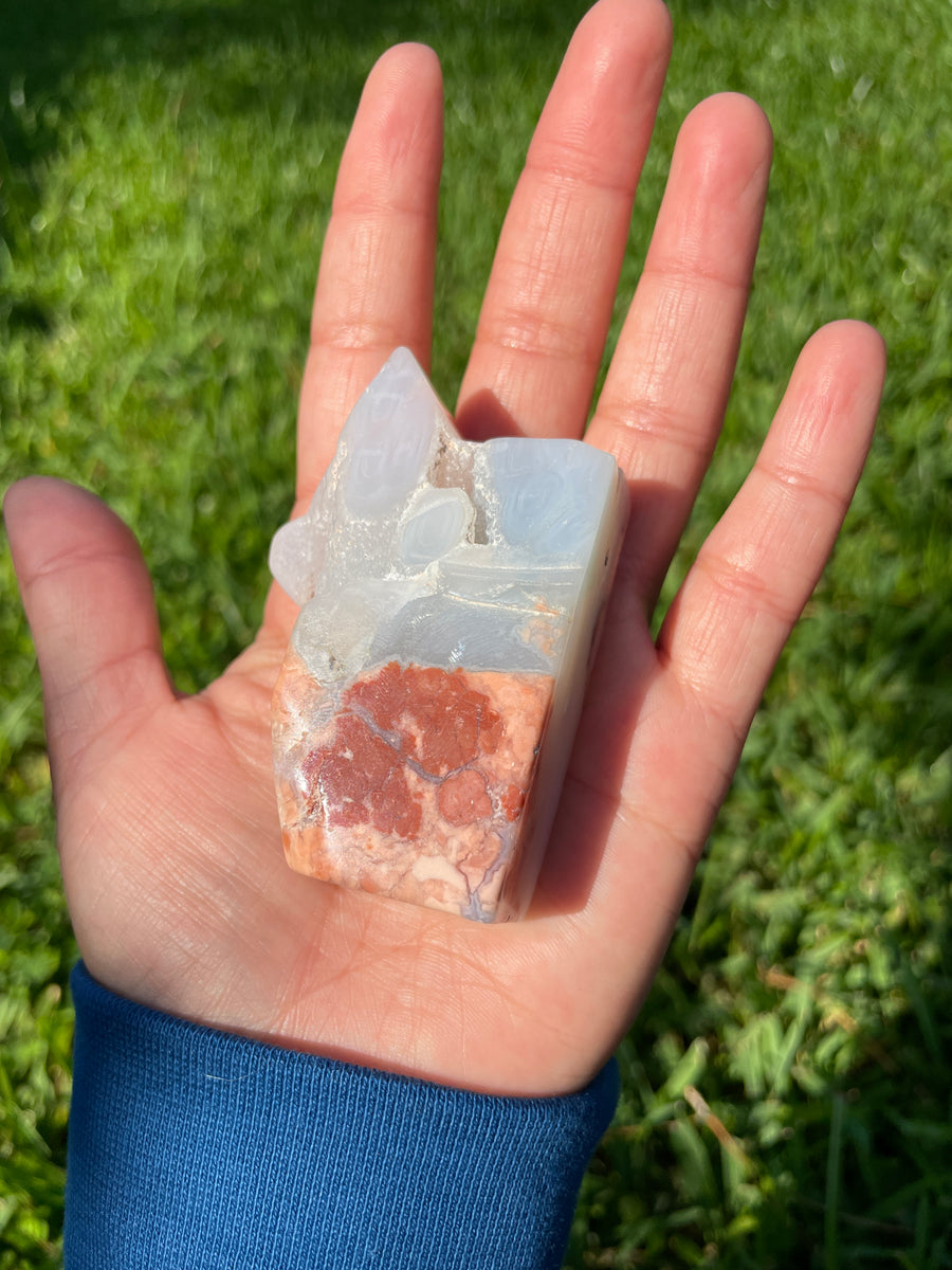 Pink petal Flower Agate free form