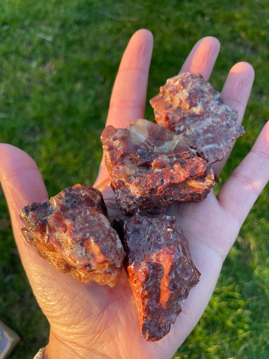 Red Calcite raw