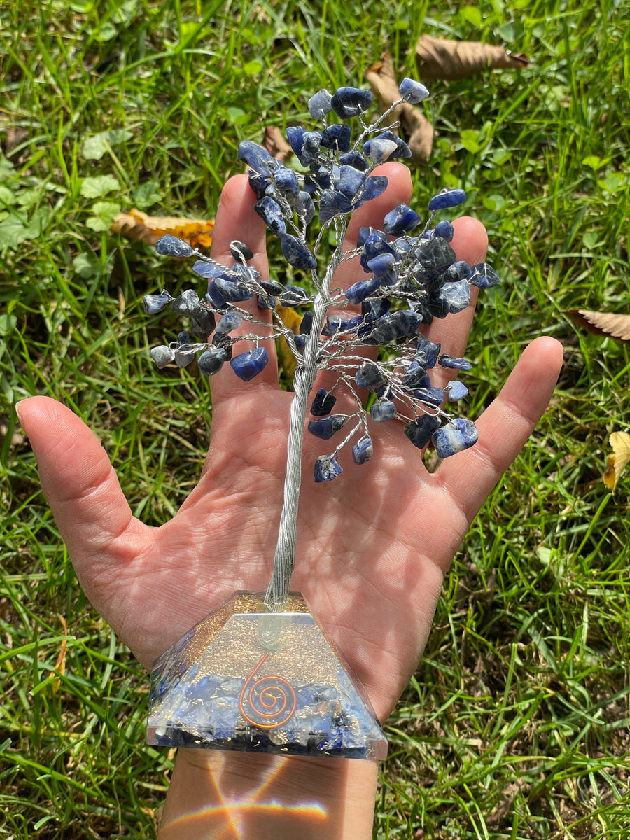 Crystal Trees with Orgone Pyramid Base 7 Inches(100 chips)