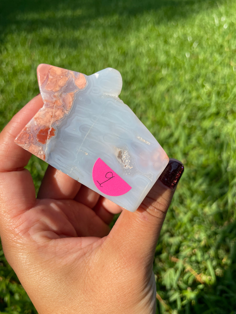 Pink petal Flower Agate free form