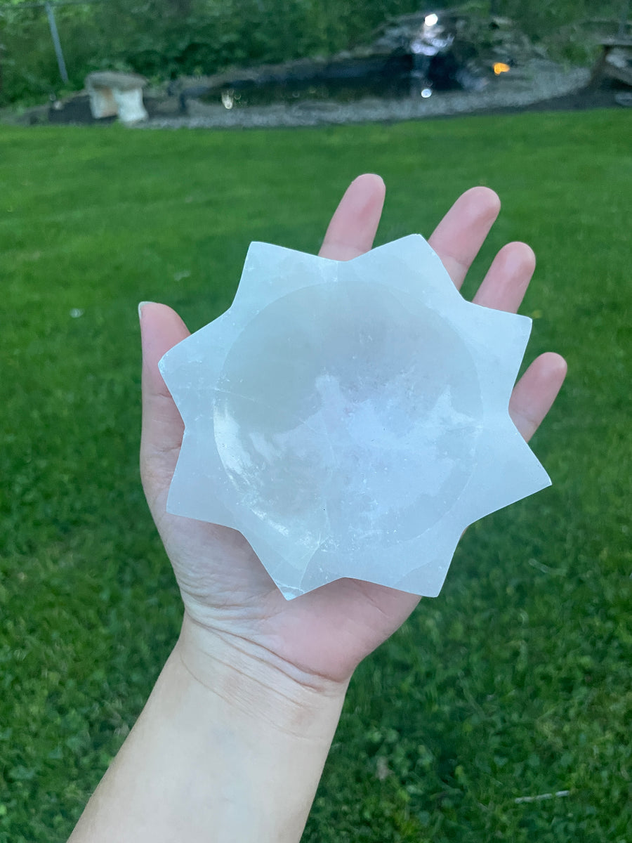 Selenite star dish bowl