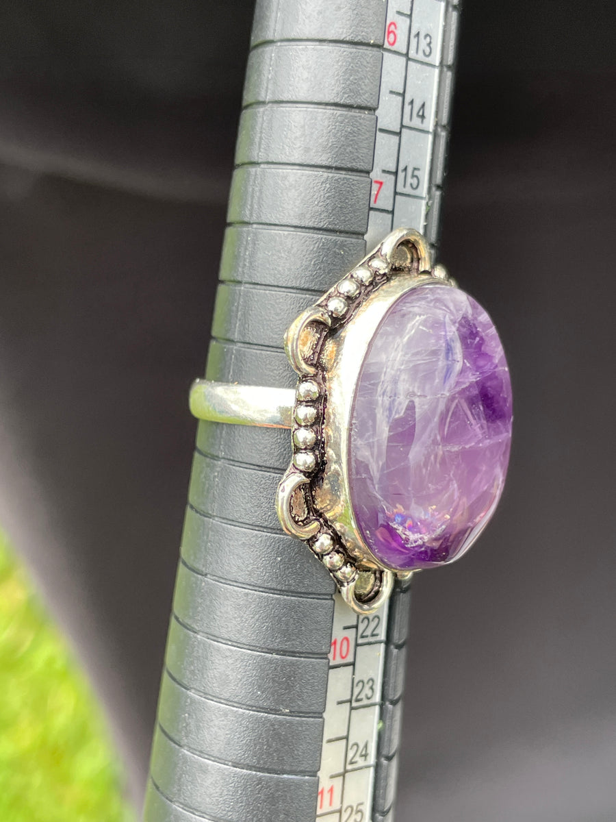 Purple fluorite ring size 8
