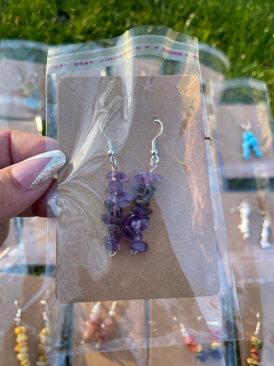 Handmade Hypoallergenic Crystal Chip Dangle Earrings