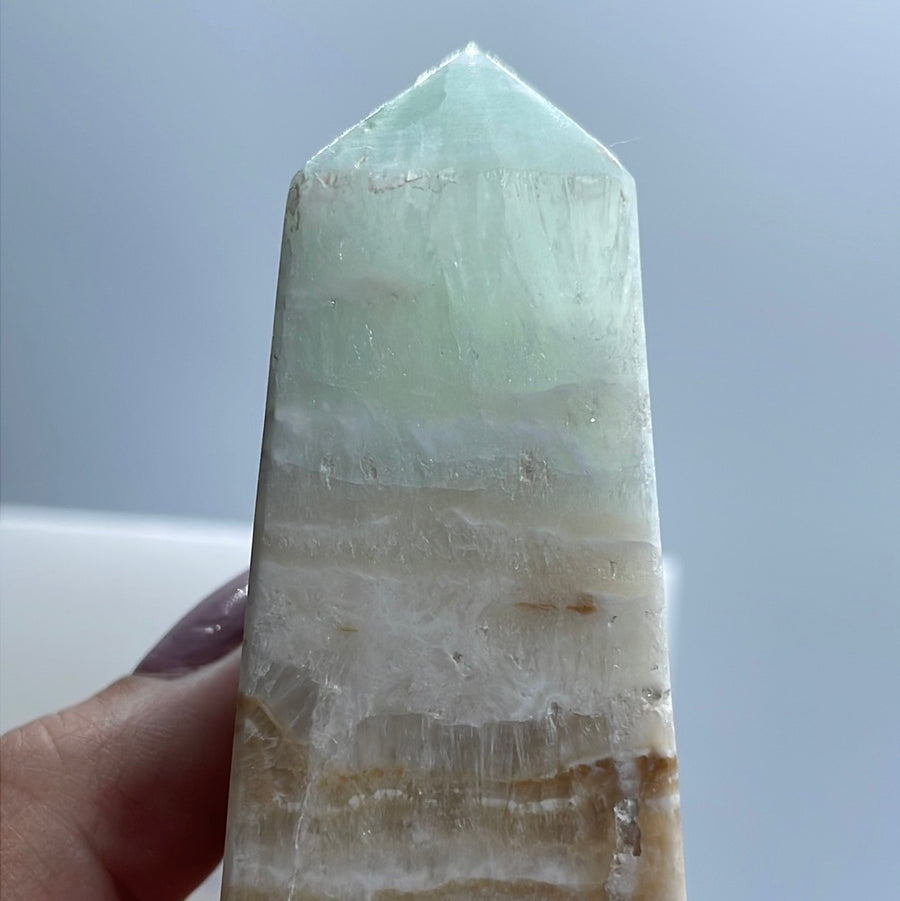 Caribbean calcite tower 4.4” tall