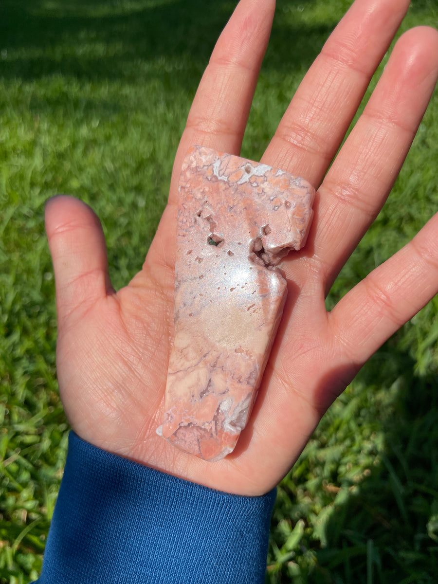 Pink petal Flower Agate free form