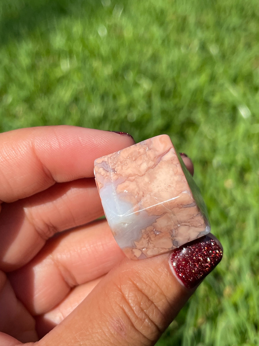 Pink petal Flower Agate free form