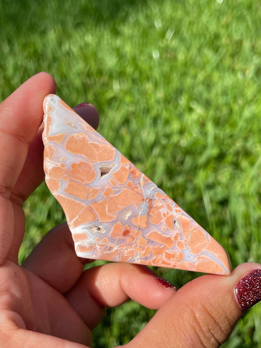 Pink petal Flower Agate free form