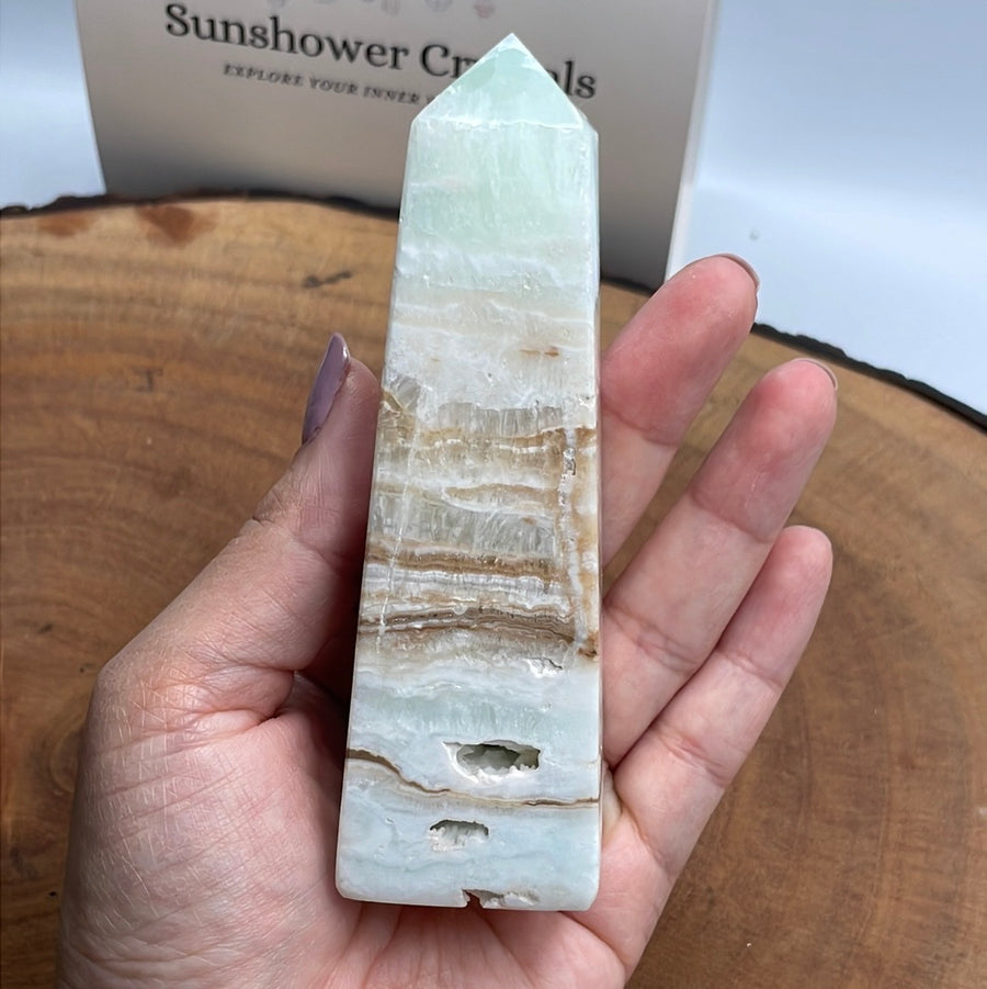 Caribbean calcite tower 4.4” tall