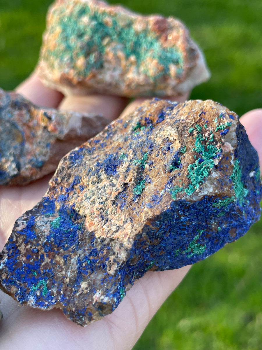 Azurite and malachite specimen