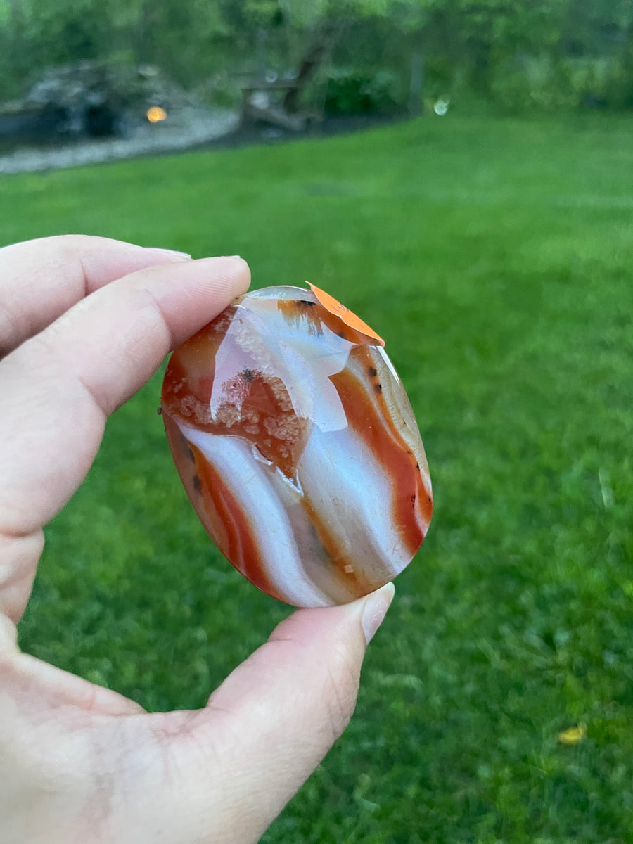 High quality Carnelian Palm stone