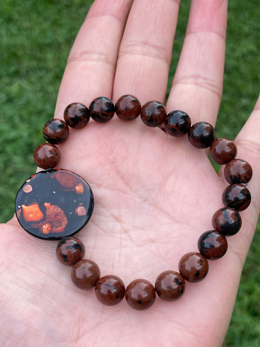 Mahogany Obsidian bracelet handmade