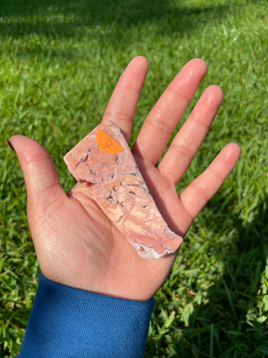 Pink petal Flower Agate free form