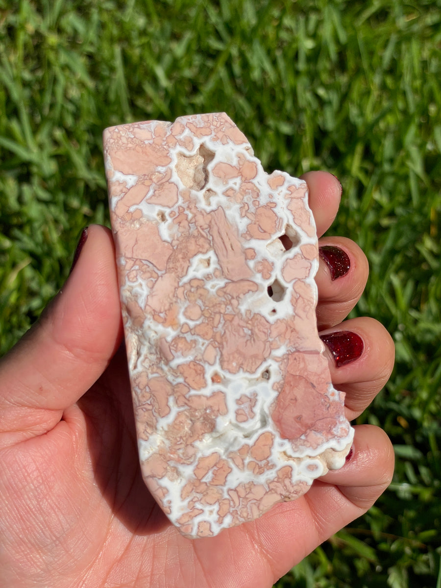 Pink petal Flower Agate free form