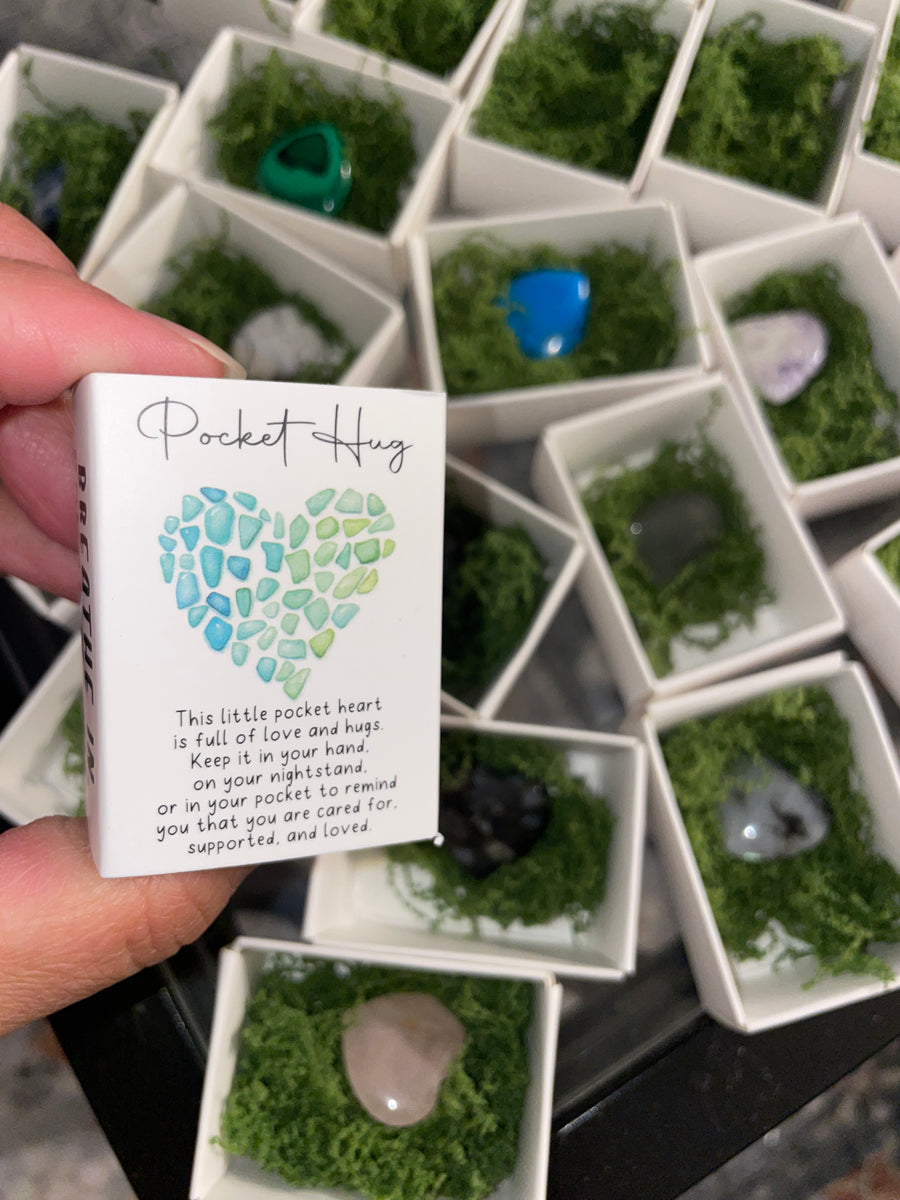 Heart carving in box with mental health quotes