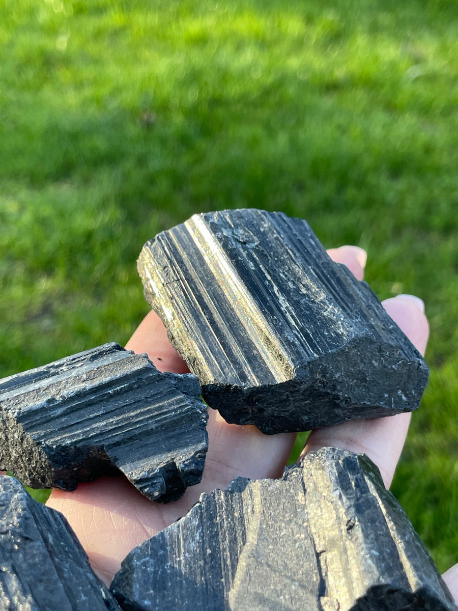 Black tourmaline raw chunk