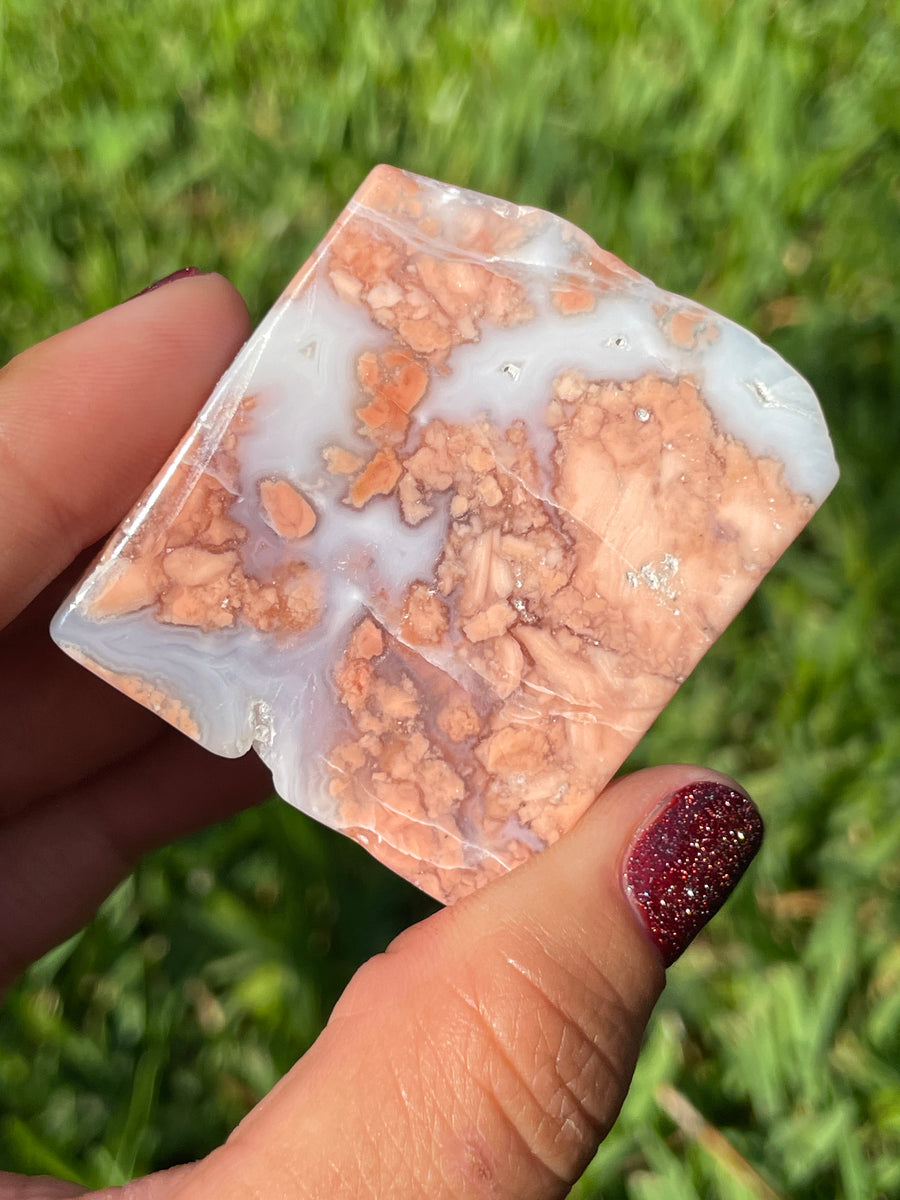 Pink petal Flower Agate free form