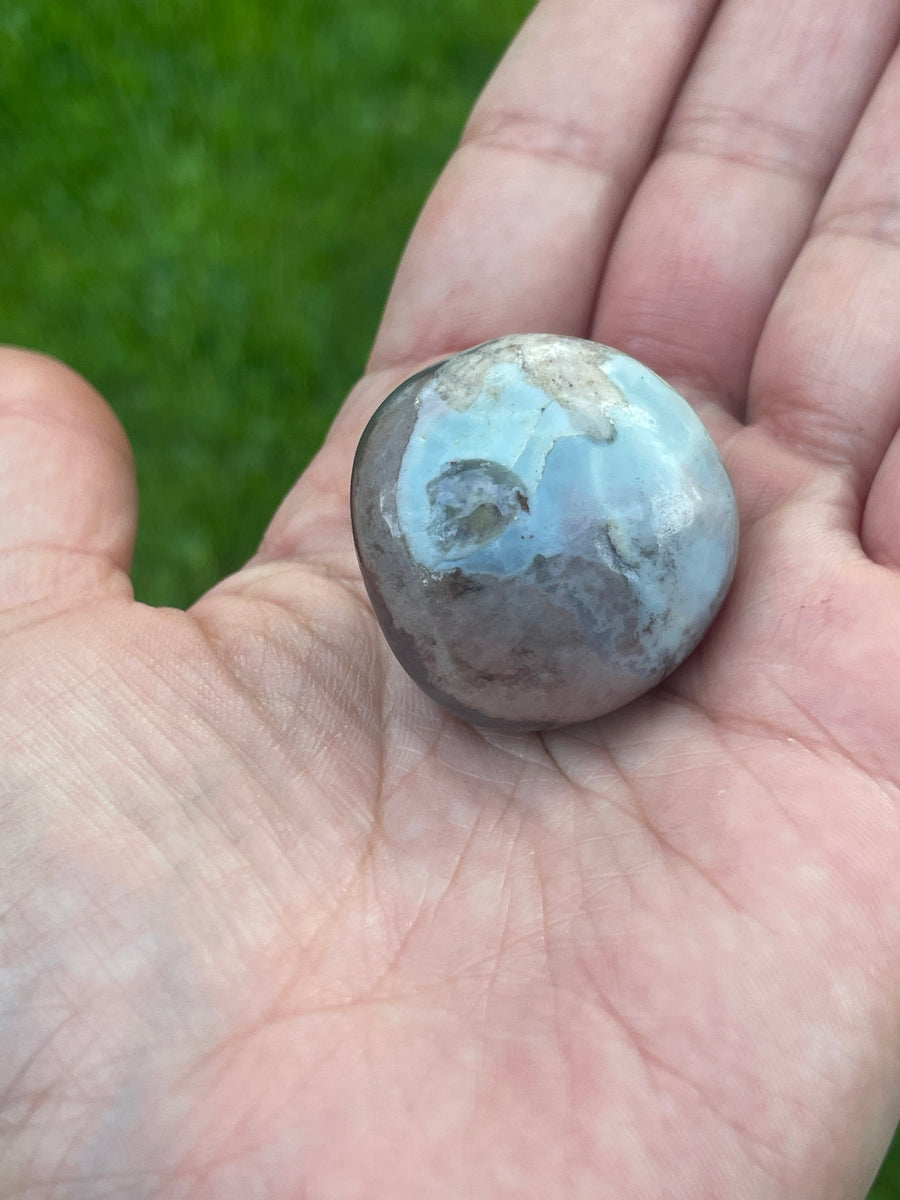 Black Flower Agate tumble