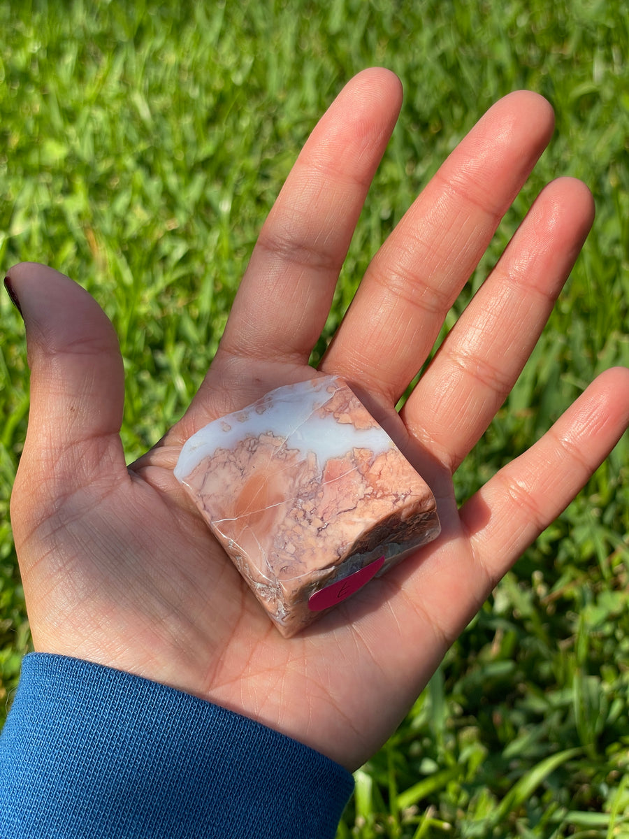 Pink petal Flower Agate free form