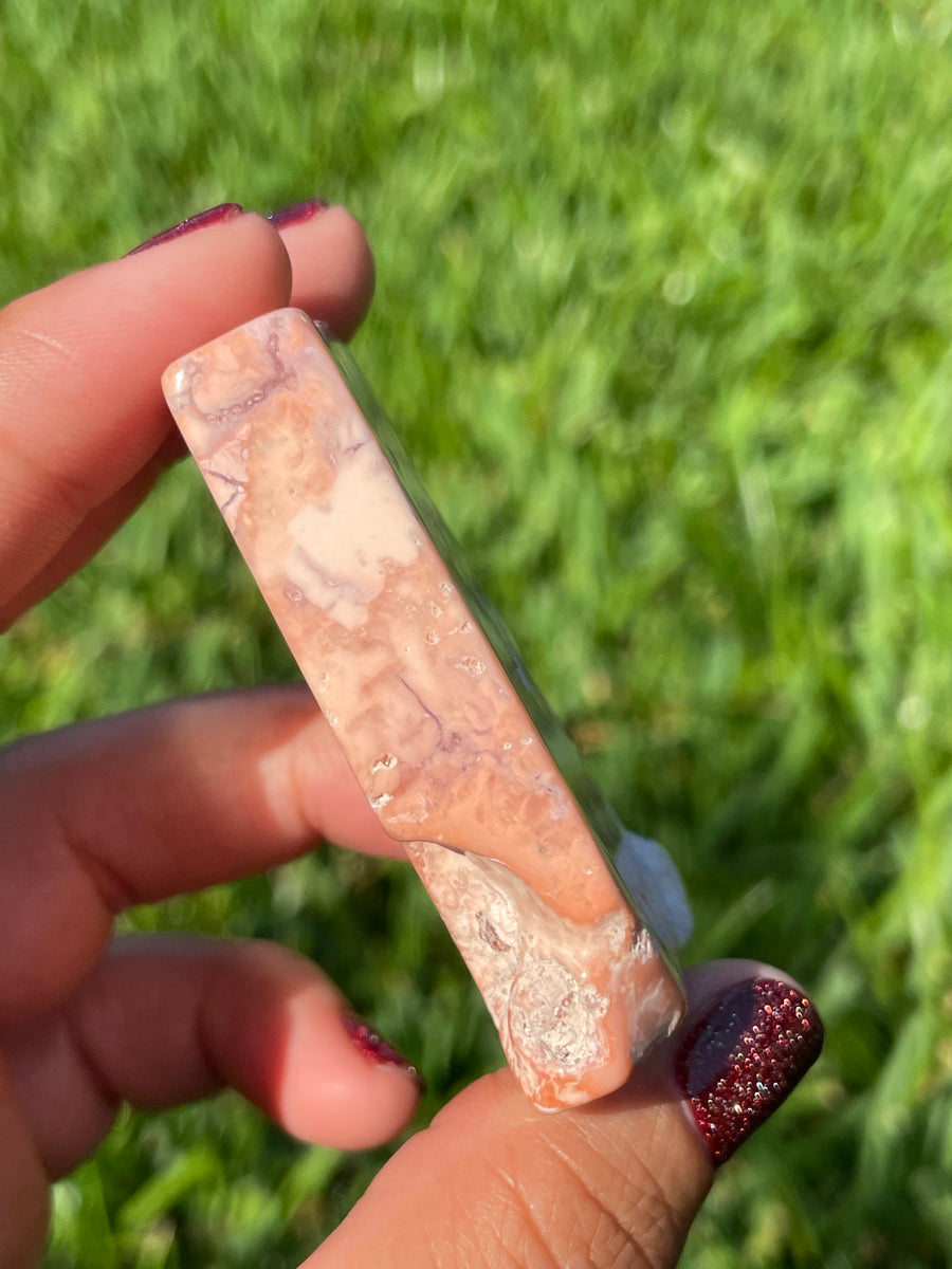 Pink petal Flower Agate free form