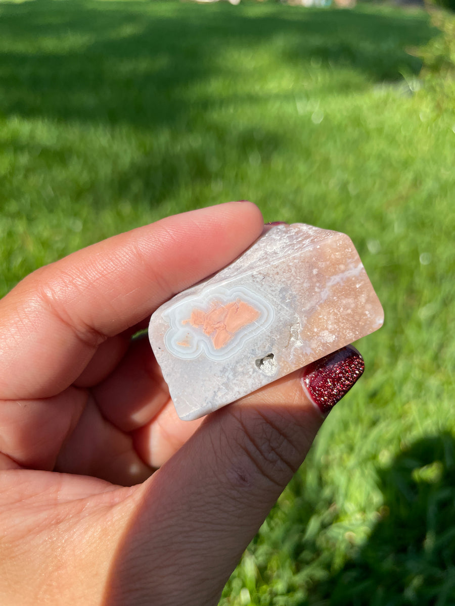 Pink petal Flower Agate free form