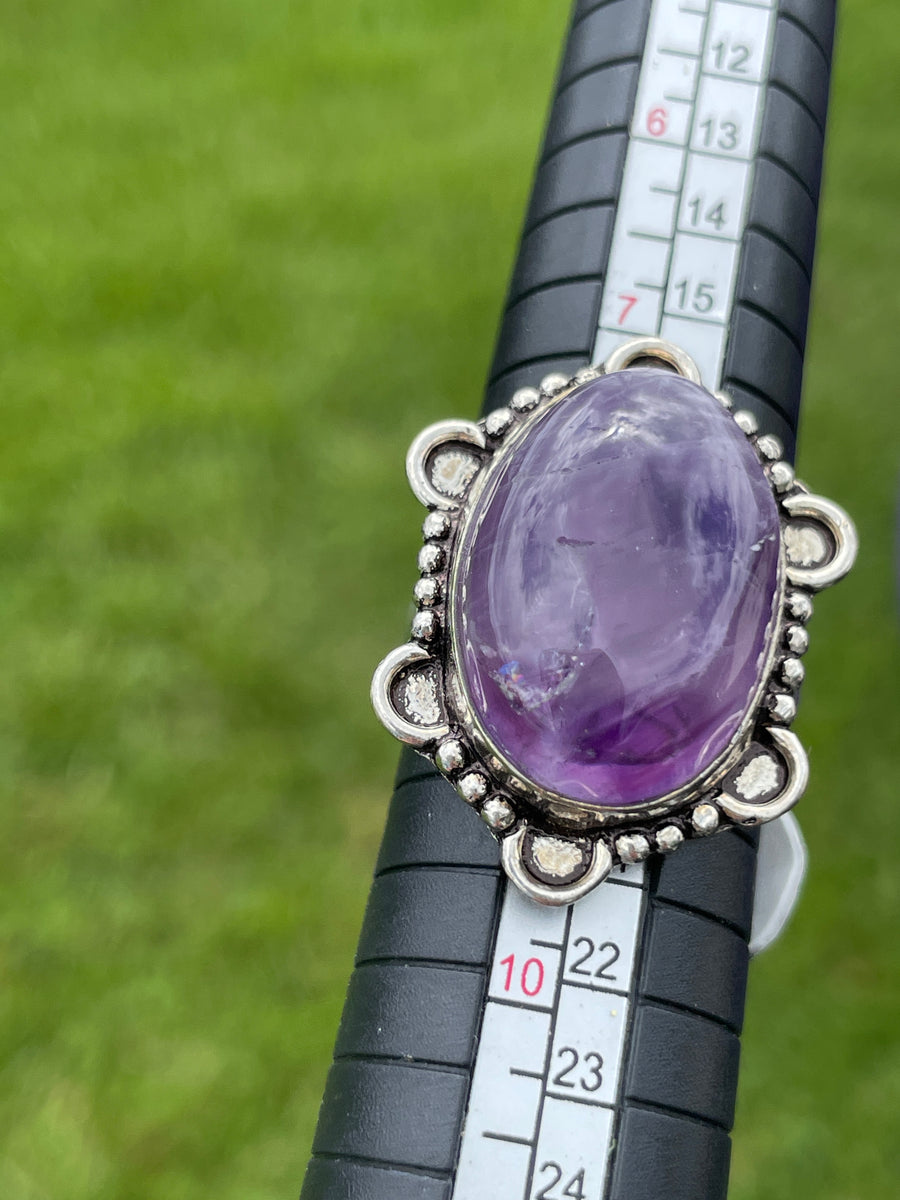 Purple fluorite ring size 8