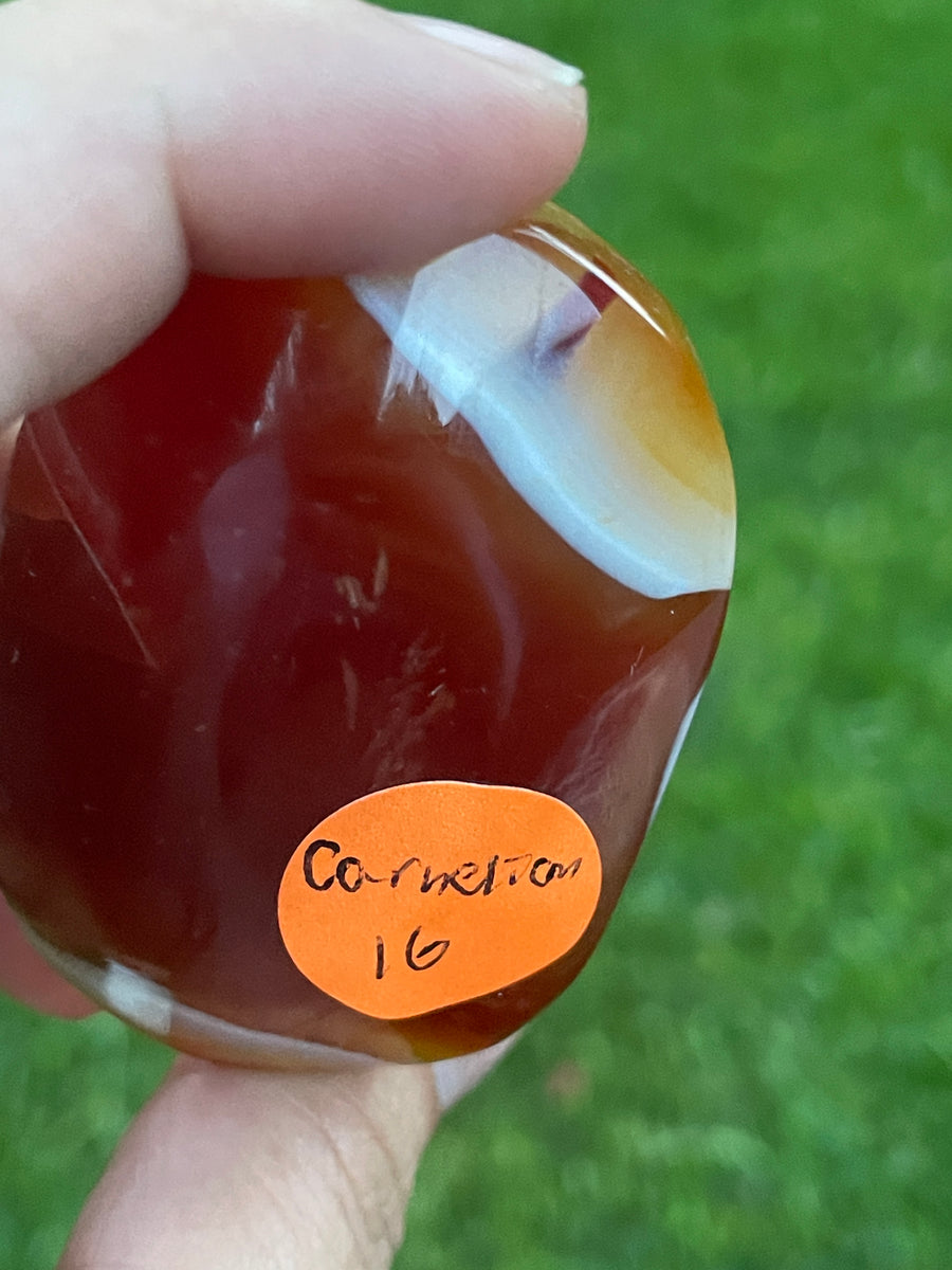 High Quality Carnelian Palm stone