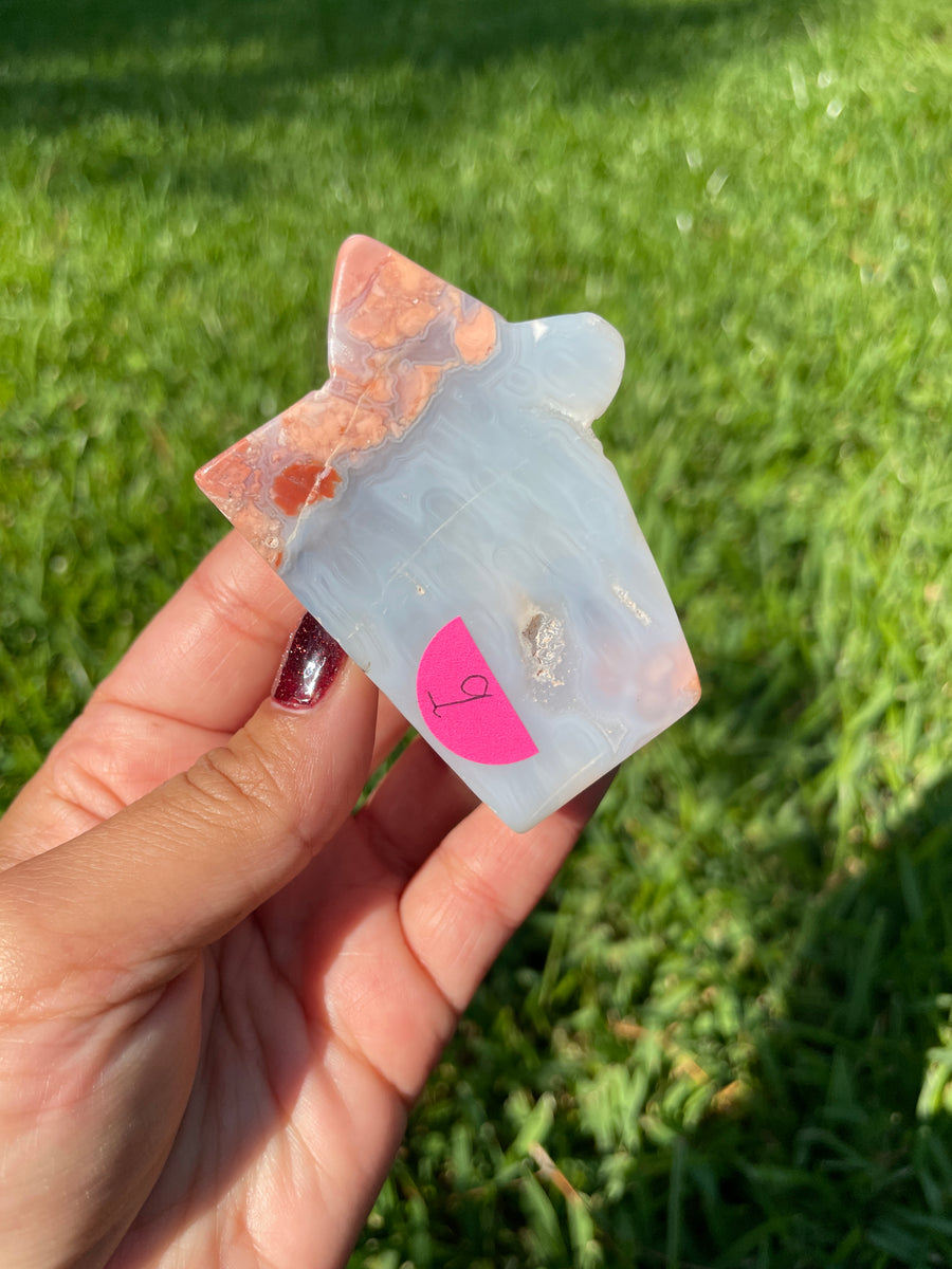 Pink petal Flower Agate free form