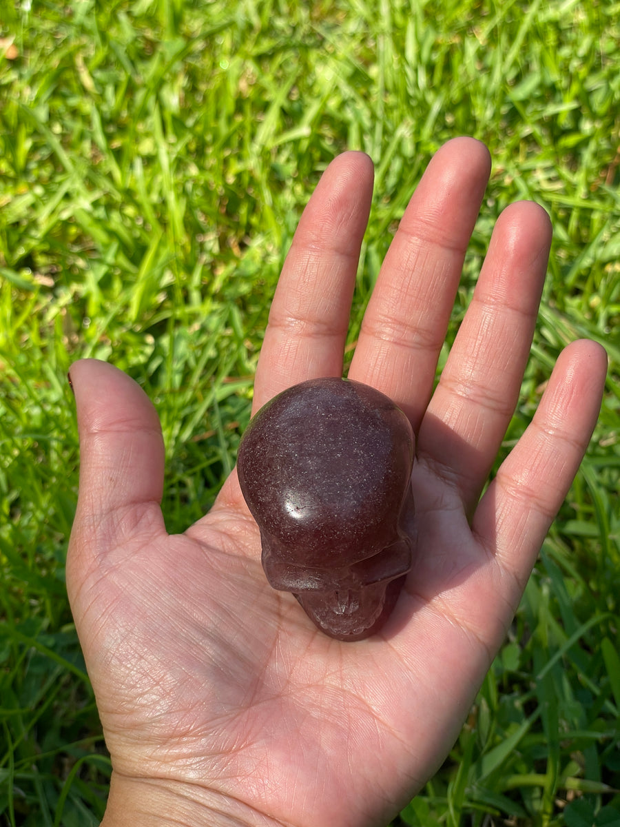 Strawberry Quartz Crystal skull